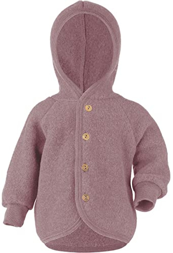 ENGEL Baby Jacke mit Kapuze Wollfleece, 86-92/86/92, Rosenholz Melange 051E