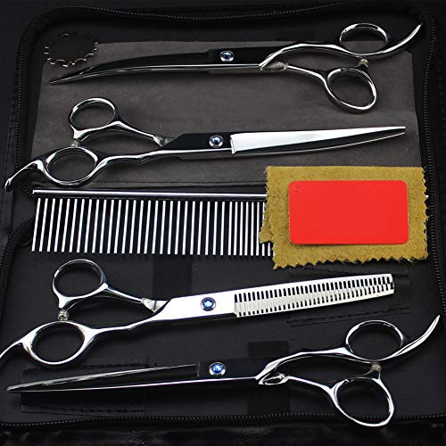 7.0 Inch Haarschere Set, Profi Haarschere Friseurschere Extra Scharf Haarschneider Für Perfekten Haarschnitt Haarschere Kinder,Silber,7inchset