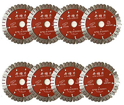 Huanyu 125mm Blade Saw 8Pcs for Wall Chaser Capable of Cutting Ceramic Tie Concrete Red Brick Hollow Brick Marble (Value Pack)