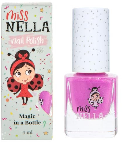 Miss Nella neue Sommerkollektion BLUEBERRY SMOOTHIE- Spezieller lila Nagellack mit Glitzer für Kinder, Peel-Off-Formel, wasserbasiert und geruchsneutral