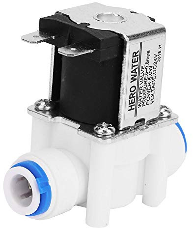 MAGT Elektrisches Magnetventil, 24V DC Kunststoff Normalerweise Geschlossenes Elektrisches Magnetventil Schnellanschluss für Wasserreiniger