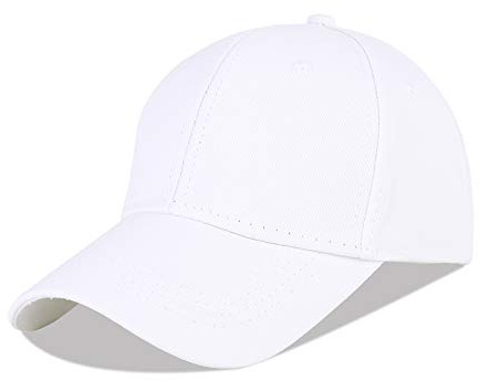 LANGZHEN Casquette de Baseball 100% Coton Hommes Classique réglable Casquette (Structure Blanche)