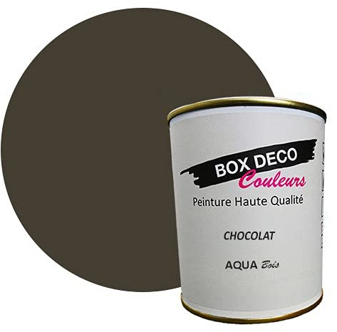 BOX DECO COLORES Pintura mueble madera interior a base de acrílico aspecto mate Aqua Madera - 750 ml, marrón Chocolate