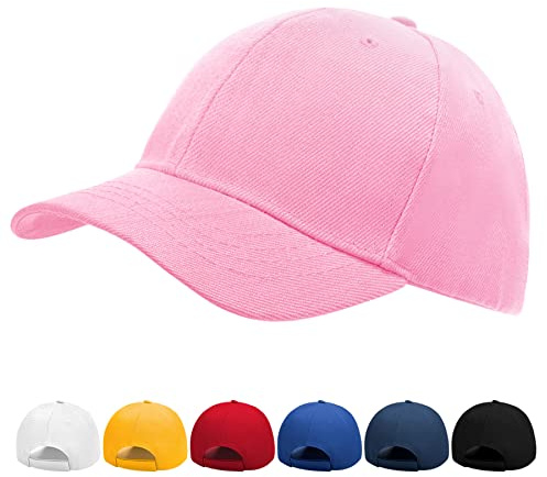 Barn keps pojkar keps barn basebollkeps småbarn keps söt mode justerbar sporthatt solhatt småbarn barn camping vår sommar höst 0-2 år 7 färger, Rosa, en storlek