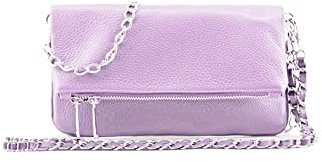 MODELISA - Bolso Bandolera Piel Doble Correa Cadena De Hombro Made In Italy Mujer