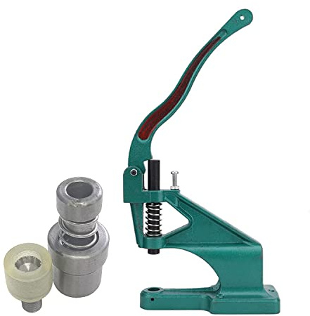 WedDecor Universal Green Hand Press Machine with 10mm Mushroom Studs Installation Dies Tool, Grommet Machine Rivet Tool for DIY Projects Kids Wear Repair Clothing Fabric Designing & Leathercraft