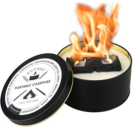 EUPNHY Portable Campfire | Portable Fire Pit | Smores Maker | Lightweight and Portable | 3-5 Hours of Burn Time | Convenient-No Wood-No Embers-No Hassle | Great Gifts for Picnics, Camping and More.