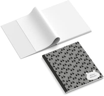 easyprint Poesiealbum personalisiert mit Name | Design Panda Bär | 148 x 210 mm | Hardcover | Papier 100 g/m² | Blanko Innenseiten | Freundebuch | Erinnerungsbuch