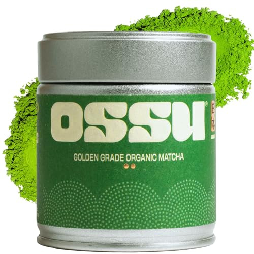 OSSU Organic Ceremonial Matcha Powder 40g | Uji Kyoto Japan | Golden Grade | Stone Ground Matcha | Spring Harvest | Japanese Green Tea Powder