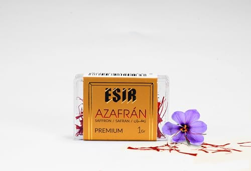 Esir Fils de Safran Premium, Pistils de Safran 100% Pur Naturel | Goût Délicat et Couleur Vibrante | 1 g- Paquet de 3|