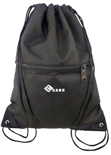 YSCARE Turnbeutel Wasserdicht Sportbeutel (Größe 42 x 34 cm), Kordelzug Tasche Gymsack Hipster Reiserucksack Beutel mit Rucksack Mehrfarbig für Männer, Frauen und Kinder (Schwarz)