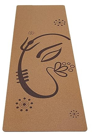Umweltfreundliche Kork-Yogamatte, extra dick, rutschfest, Hot-Yoga-Matte, stoßdämpfend, schweißfest, Fitnessmatte für Pilates, Fitnessstudio und Training