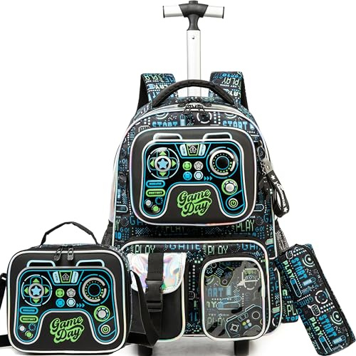 HTgroce Schulranzen Mit Rollen Schulranzen Trolley Rucksack Mit Rollen School Bag Trolley Grundschüle Schulranzen Mit Rollen 2 klasse