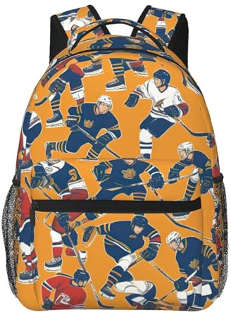 YQxwJL Petit Raton laveur Visage 1 Imprimé Ordinateur Portable Sac à Dos Élégant Bookbag College Daypack Voyage Affaires Sac de Travail pour Hommes Femmes, Hockey, One Size