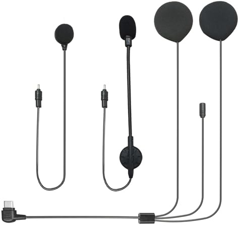 XGP Auriculares para Casco de Motocicleta con Altavoz de Alta fidelidad con micrófono de botón y Kit de Audio X10