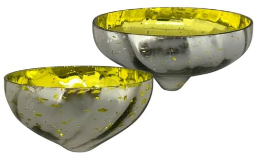 Juego de faroles flotantes, portavelas para mini estanque, tarros de velas, dos vasos de té, velas flotantes, verde, jardín, decoración de balcón, cuencos de natación para velas, decoración de