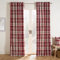 OHS Eyelet Check Curtains - Red, Decorative Dorset Woven Curtains for Bedroom & Living Room, Soft Modern Thermal Lined, 66x72”