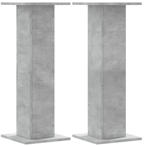 vidaXL Växtställ 2 st betonggrå 30x30x80 cm konstruerat trä, blomsterställ, kruktställ, växtställ inomhus, blomkrukställ, krukväxtställ, växtbord