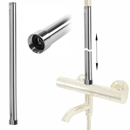 Rea - Prolunga Per Set Vasca/Doccia Chrom 50cm Tubo Per Braccio Di Prolunga Per Soffione Doccia (Cromo) 2,5 X 2,5 X 51,5 cm