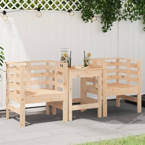 Brokky Gartenstühle 2 STK. Garten StüHle Relaxsessel Garten Gartensessel Outdoor GartenstüHle 61,5x53x71 cm Massivholz Kiefer