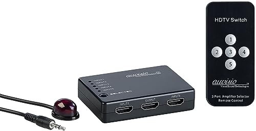 auvisio HDMI Verteiler: 5-Fach-HDMI-Umschalter mit Fernbedienung, HDMI 2.0, bis 4K UHD (Hub, Switcher, Mehrfachstecker)