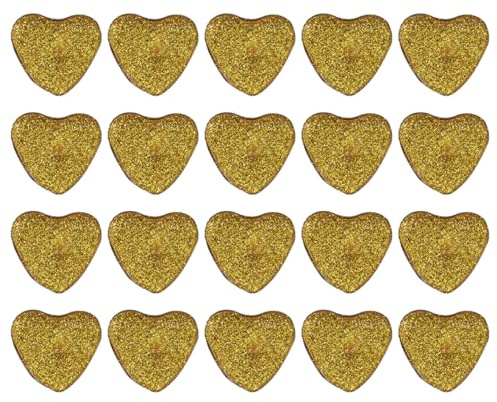 Alipis Lot De 30 Bougies Chauffe-plat Sans Fumée En Forme De Cœur À Paillettes Dorées Pour La Décoration Intérieure Et Les Événements