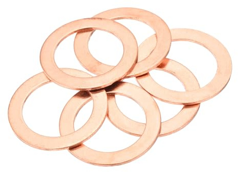 QUARKZMAN 6 Pcs Rondelles Plates en Cuivre Améliorées 28x40x1,5mm Métrique | Rondelles d'Étanchéité pour Raccords Hydrauliques, Vis, Boulons et Écrous, Réparation Électronique