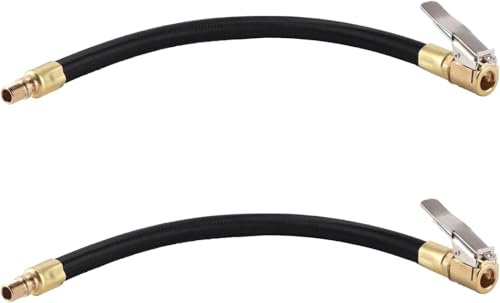 Tyre Pump Hose, Push on Quick Air Release Extention Hose Inflator Connector | Push Fit Connectors Push on Portable Car Air Tire Chuck Inflator Pump Hose for Bicycle Motorcycle Car (2pcs)