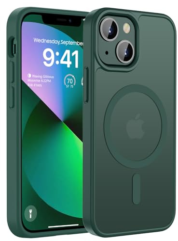 KPPIT für iPhone 12 Mini Hülle,iPhone 13 Mini Hülle [Kompatibel mit MagSafe] Magnetisch Handyhülle für iPhone 12 Mini/iPhone 13 Mini Case Dünn Cover Matt Transluzente Schutzhülle 5,4 Zoll,Grün