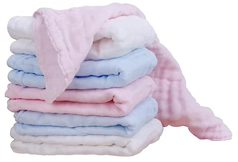 ORFOFE 6 Piezas Toalla de alimentación del bebé Toalla Facial Toallas recién Nacidas Toalla de Gasa Toallas Infantiles toallita de Toalla de Toallas cuadradas toallita