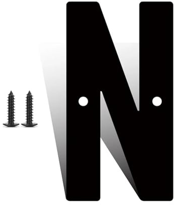 Números casa hierro 3/4/5/6/7/8 pulgadas con tornillos números puerta hierro negro números dirección del 0 al 9 y letras la A a la Z impermeables y decorativos para exteriores para casa buzón(N,4inch)