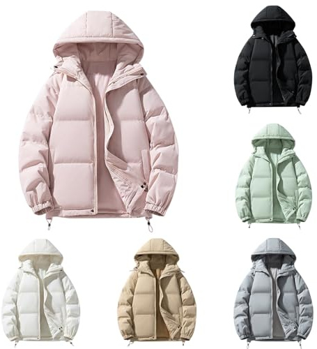 Piumini da donna UK invernali trapuntati in piuma con cappuccio antivento imbottiti a maniche lunghe cappotto caldo da donna per esterni escursionismo capispalla abbigliamento per clima freddo, S