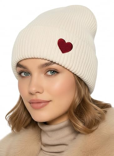 Baesics Wintermütze Weiß Unisex – Warme Strickmütze Beanie, Elegante und elastische Mütze für Herbst & Winter, weich gestrickt, modisch & zeitlos, One Size