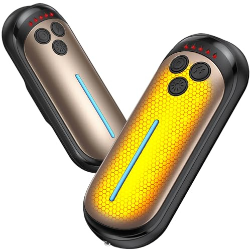 Eyoushow Handwärmer Elektrisch, 2 Pack 6000 mAh Tragbarer Wiederaufladbarer Handwärmer, 3S 5 Heizstufen bis zu 55 °C, 12 Stunden Wärmespeicherung Ultra Leicht & Dünn für Jagd, Golf, Camping