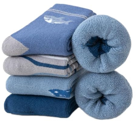 Alxad Calcetines Térmicos de Algodón Niños 5 pares de Invierno Calcetines de Lana Gruesos y Cálidos Animal para Niños y Niñas, 1-12 años