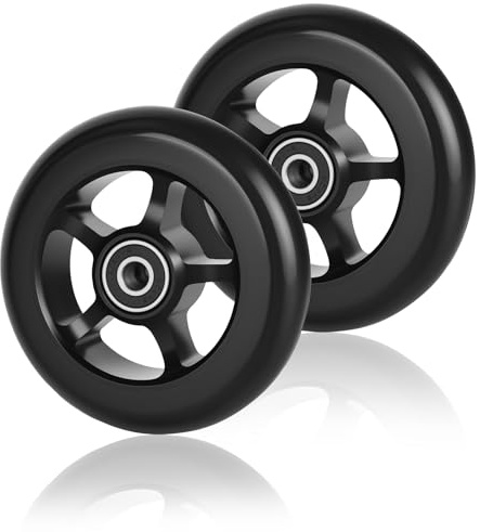 Ruedas para patinete de acrobacias de 100 mm, juego de 2 ruedas de repuesto para patinete de acrobacias con rodamientos ABEC/dureza 88A/neumáticos para patinetes de acrobacias para la mayoría de las