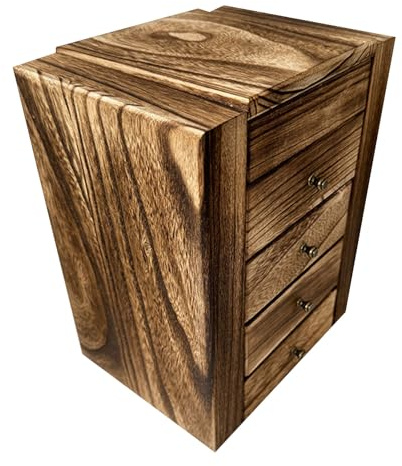 Oxxggkao Holz Schmuck Aufbewahrungsbehälter, mehrschichtige Schmuckschatulle, Damen Accessoires, Ringe, Ohrringe, Halsketten Organizer, Holz Schmuck Organizer