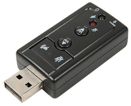 Scheda Audio Esterna USB 7.1 Surround 3D – 6 x 2,5 x 1,2 cm – Colore Nero