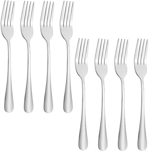 Dermalyx Set da 8 Forchette da Tavola 17cm, Posate in Acciaio Inossidabile Adatto per Alimenti, Forchette in Metallo, Posate per Dessert Ideali per Casa, Cucina O Ristora