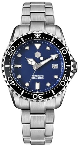 TACTICAL FROG San Martin Herrenuhr SN0009D - 40mm YN55 Uhrwerk Automatik-Tauchuhren 30Bar Wasserdicht Saphirglas Leuchtend Mechanische Uhren (Blau/Automatikwerk YN55 / 40-mm-Zifferblatt)