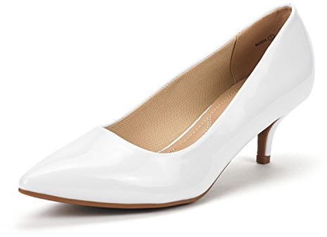 DREAM PAIRS Damen Klassische Pumps mit Stiletto und Spitzen zulaufenden Absätze Hochzeit Arbeitschuhe,Size 40,Weiss/Pat,Moda