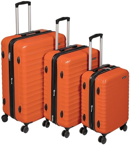 Amazon Basics Hartschalen - Kofferset - 3-teiliges Set (55, 68, 78 cm), Orange