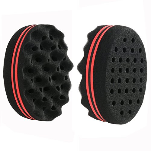 Cisixin 2pcs Sponge Twist Curl Cepillo de Esponja para Cabello Estilo Afro Trenzado Esponja Pelo Carrete Cepillo
