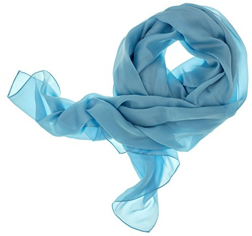 DOLCE ABBRACCIO by RiemTEX ® Schal Damen LADY SUNSHINE Seidentuch Tücher mit hohem Seidenanteil Pashmina Stola Tuch Halstuch in hellem Blau Kopftuch Damen Seidenschal Elegante Schals (Hellblau)