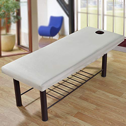2 x Massageliege-Laken mit Gesichtsloch, elastisches Spannbetttuch für universelles Schönheitsbett, Couchbezug, atmungsaktiv, weich, für Spa, Schönheits- und Gesichtssalon