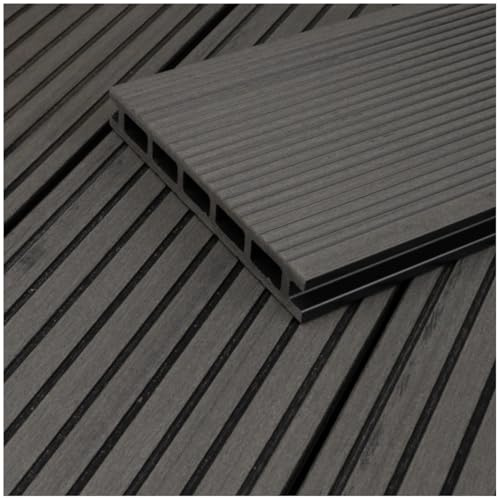 HORI WPC Terrassendielen Malta Komplett-Set inkl. 28x50 mm Unterkonstruktion & Clips - Langlebig & Wetterfest Rutschfest Pflegeleicht Dielenlänge 320 cm - Fläche 10 m² m²