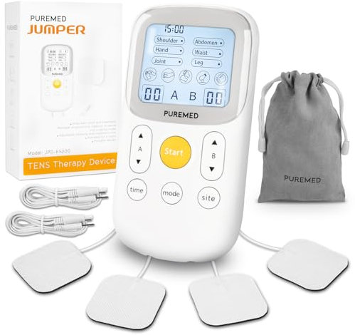 Unità TENS per il sollievo dal dolore, 30 modalità, 15 livelli di intensità, dispositivo EMS portatile a doppio canale per schiena, spalle, fianchi e ginocchia con elettrodi riutilizzabili