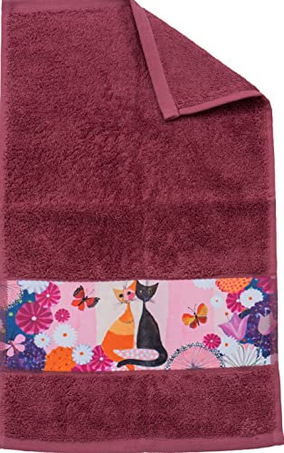 Rosina Wachtmeister Gästetuch Katze Col.190 - Beere 30 x 50 cm 2-er Pack