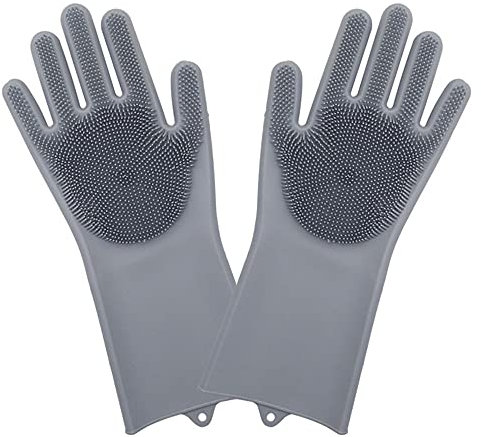 MZY1188 1 Paar Silikon-Geschirrspülhandschuhe - Wiederverwendbare magische Reinigungshandschuhe,Gummi-Peeling-Haushaltshandschuhe für Küche/Auto/Bad