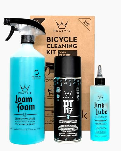 Peaty's Bicycle Cleaning Kit - Wash, Prevent (Rust) & Lubricate - Essentials For Bike Care - Biodegradable Foaming Cleaner, Maintenance Spray & All Terrain Chain Lube - Carbon Safe, MTB, Road, E-Bike
